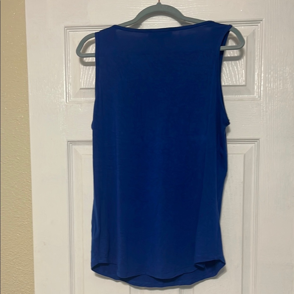 Michael Kors Blue Fringe Embellished Tank Top - Picture 4 of 4